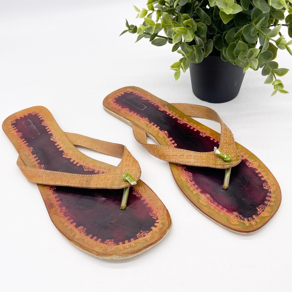 HENRY FERRERA Leather Bohemian FlipFlops